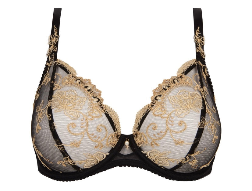 Lindsey's Gold & Black Sequin Bra with Chains - Deap Vally